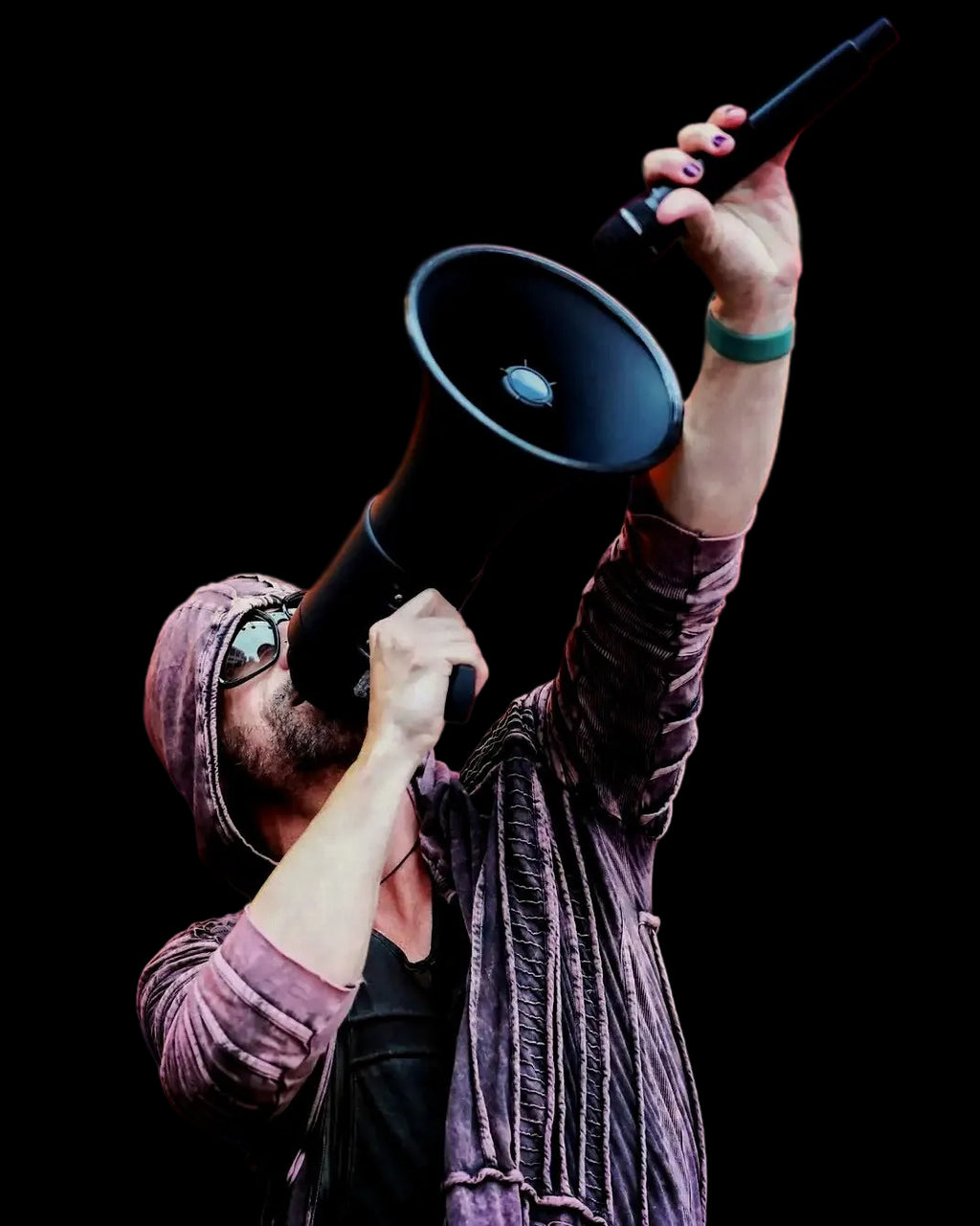 Black Megaphone - Chris on stage (tracymariephotography)